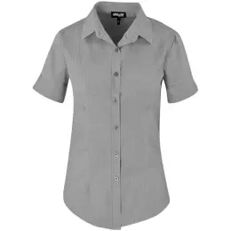 Ladies Short Sleeve Nottingham Shirt Grey Front